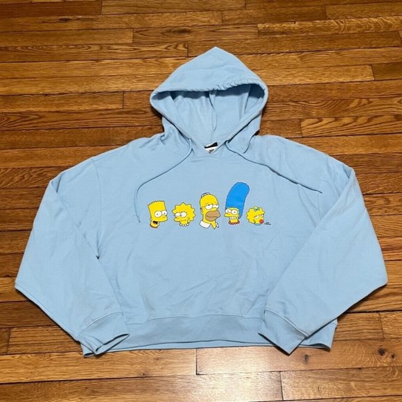 The Simpsons | Tops | The Simpsons Womens Hoodie Sweatshirt Light Baby Blue  Size Xxl 2xl | Poshmark
